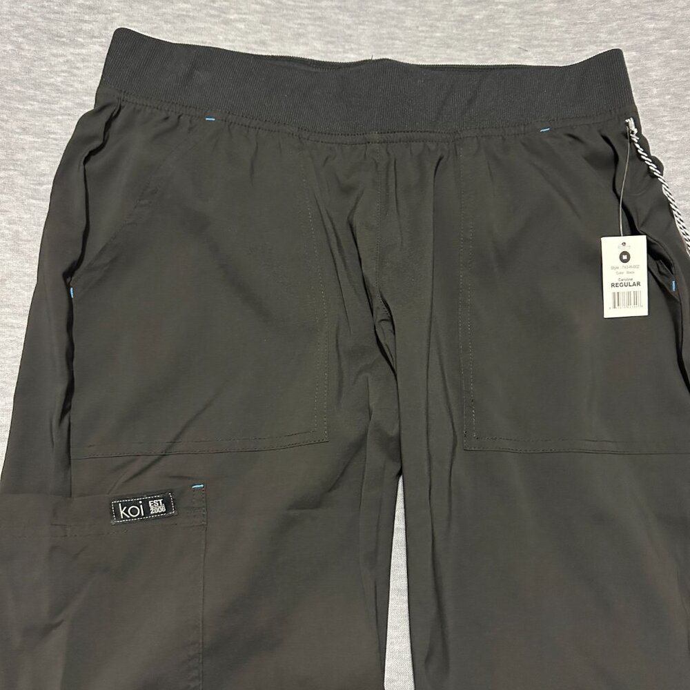 Koi Basics Caroline Womens 5-Pocket Stretch Scrub Pants Size M Black Lightweight - Picture 7 of 16